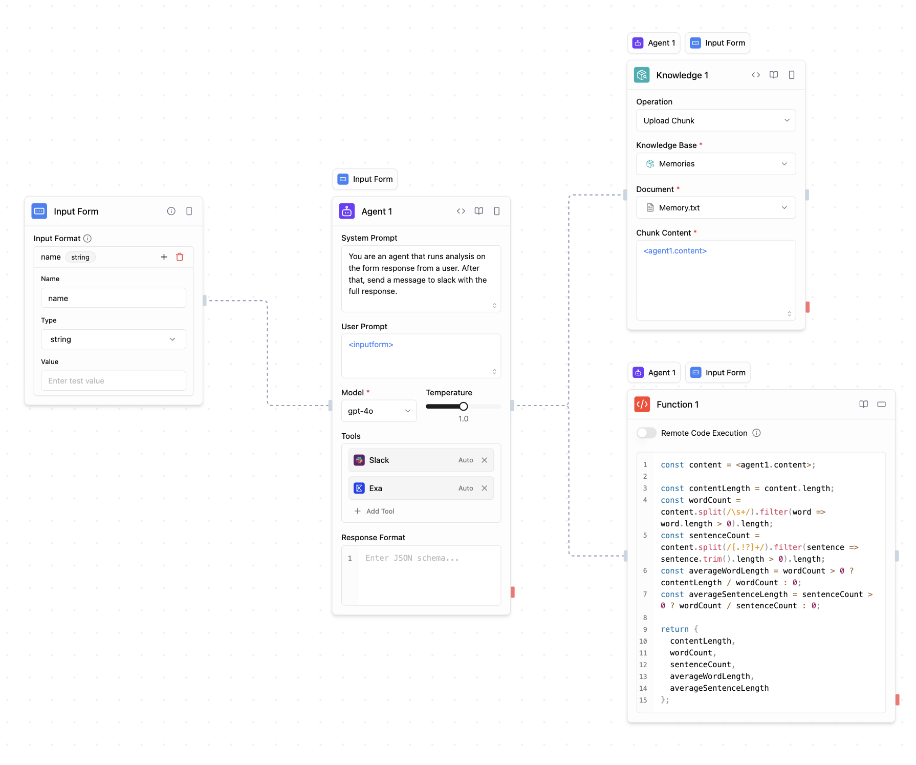 Cadense visual workflow builder with AI agent blocks